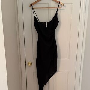 Elegant Asymmetrical Black Dress